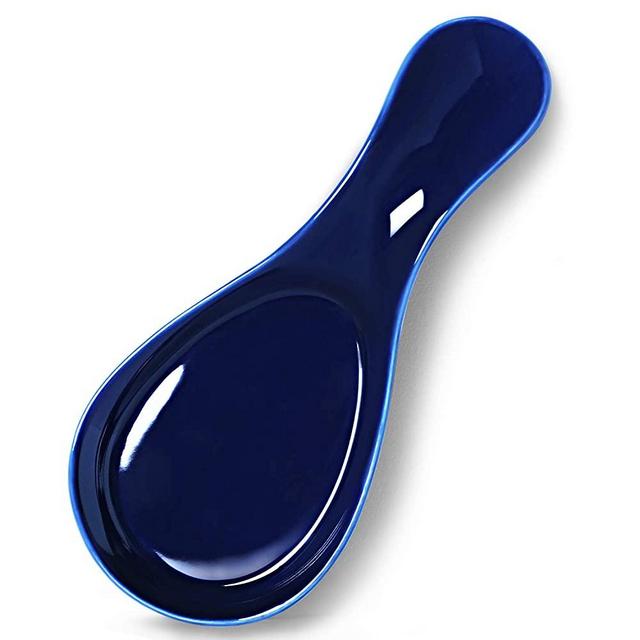 GDCZ Porcelain Spoon Holder Utensil Rest for Kitchen,Ceramic Spoon Rest,9-inch (Navy)