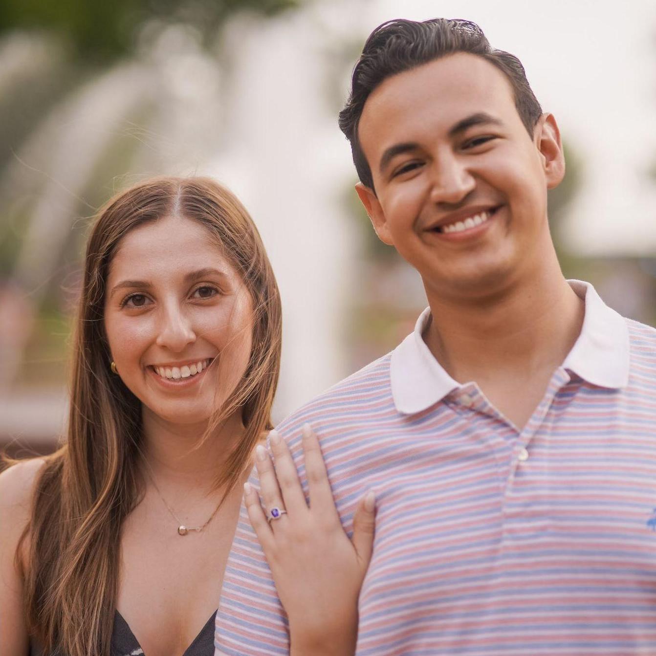 This photo was taken right after Jose proposed in downtown Duluth!