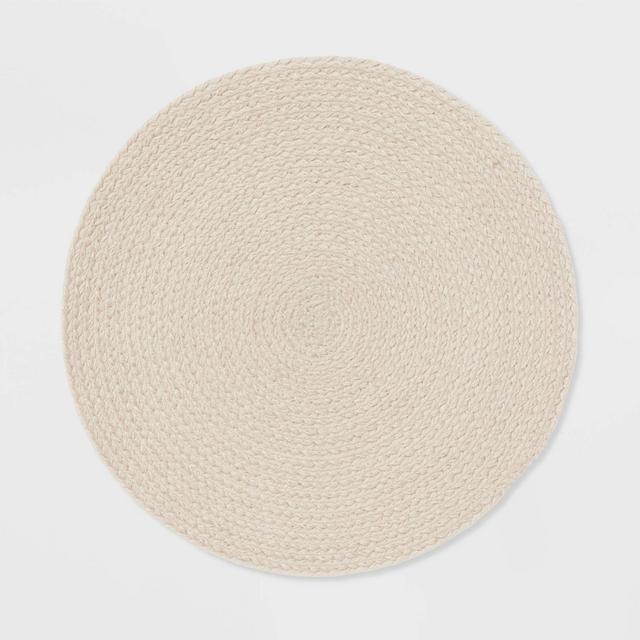 15" Charger Braided Polyester Round Placemat Almond - Threshold™