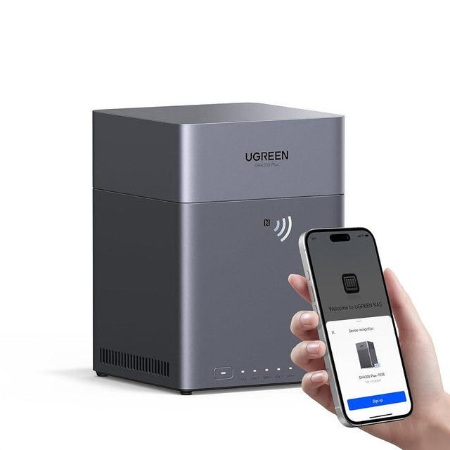UGREEN NASync DH4300 Plus 4-Bay Desktop NAS, Support Capacity 120TB (Diskless), Remote Access, AI Photo Album, Beginner Friendly System, 8GB LPDDR4X RAM, 2.5GbE, 4K HDMI, Network Attached Storage