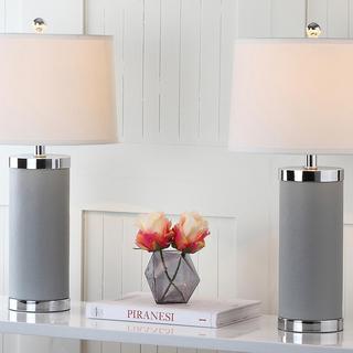 Leather Column Table Lamp, Set of 2