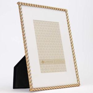 Lawrence Frames Rope Design Metal Frame, 8x10, Matted 5x7, Gold