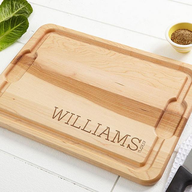 Family Name Established 15-Inch x 21-Inch Cutting Board in Maple