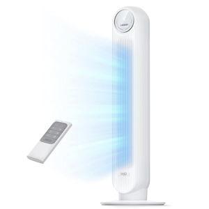 Dreo Tower Fan for Bedroom, 25ft/s Velocity Quiet Floor Fan, 90° Oscillating Fans for Indoors with 4 Speeds, 4 Modes, 8H Timer, Standing Fans, Bladeless Fan, White, Nomad One (DR-HTF007)