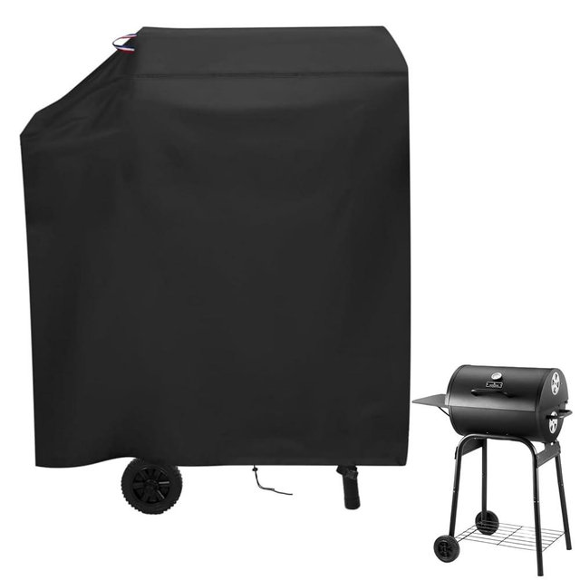 Agustone 35 Inch Grill Cover for DNKMOR Barrel Charcoal Grill with Side Table, Waterproof Cover for Kendane Outdoor BBQ Grill with Side Shelf, Backyard Camping BBQ Accessories - 35x24x39 Inch