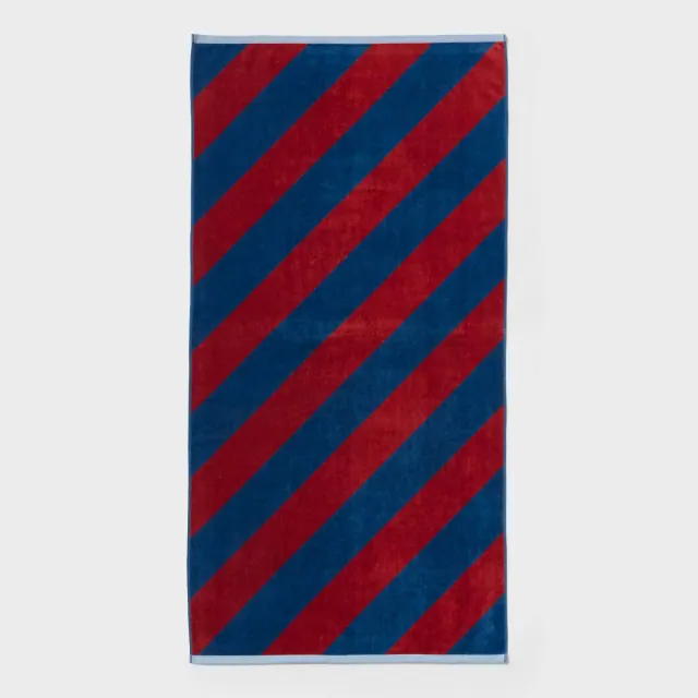 36"x72" Reversible Diagonal Striped Oversized Beach Towel Blue/Red - Room Essentials™