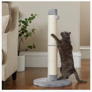 FRISCO 35-in Heavy Duty Sisal Cat Scratching Post with Toy, Gray - Chewy.com
