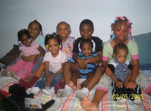 Kyla (who didn’t want to take the picture), Demond Jr, Devin, Desirai, NyAsia, Destiny, Kiana, and Lester