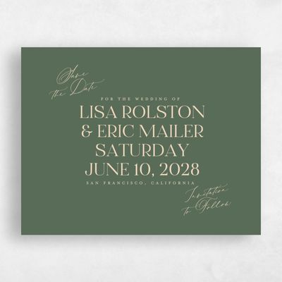 Green Simple Wedding Save the Date - Menton Landscape