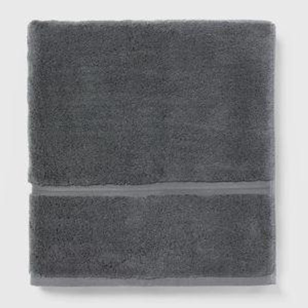 Spa Plush Oversized Bath Towel Dark Gray - Threshold™: 100% Cotton, Heavyweight Terry, Machine Washable