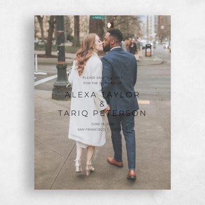 Black Simple Wedding Save the Date - Crofton Portrait
