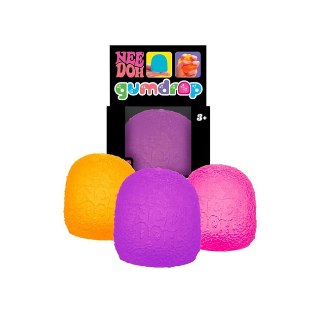 Schylling NeeDoh Gumdrop Textured Sensory Fidget Toy Colors May Vary (3 Pack)