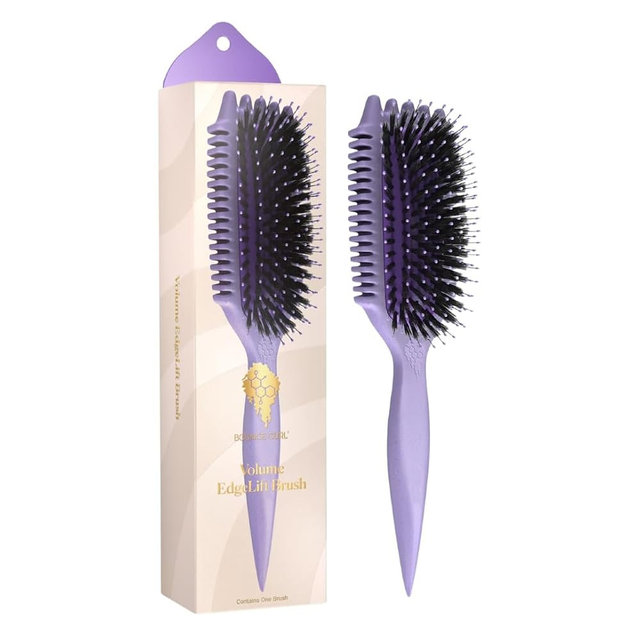 Bounce Curl Volume EdgeLift Brush - Curly Hair Brush for Root Lift Volume and Definition - Purple