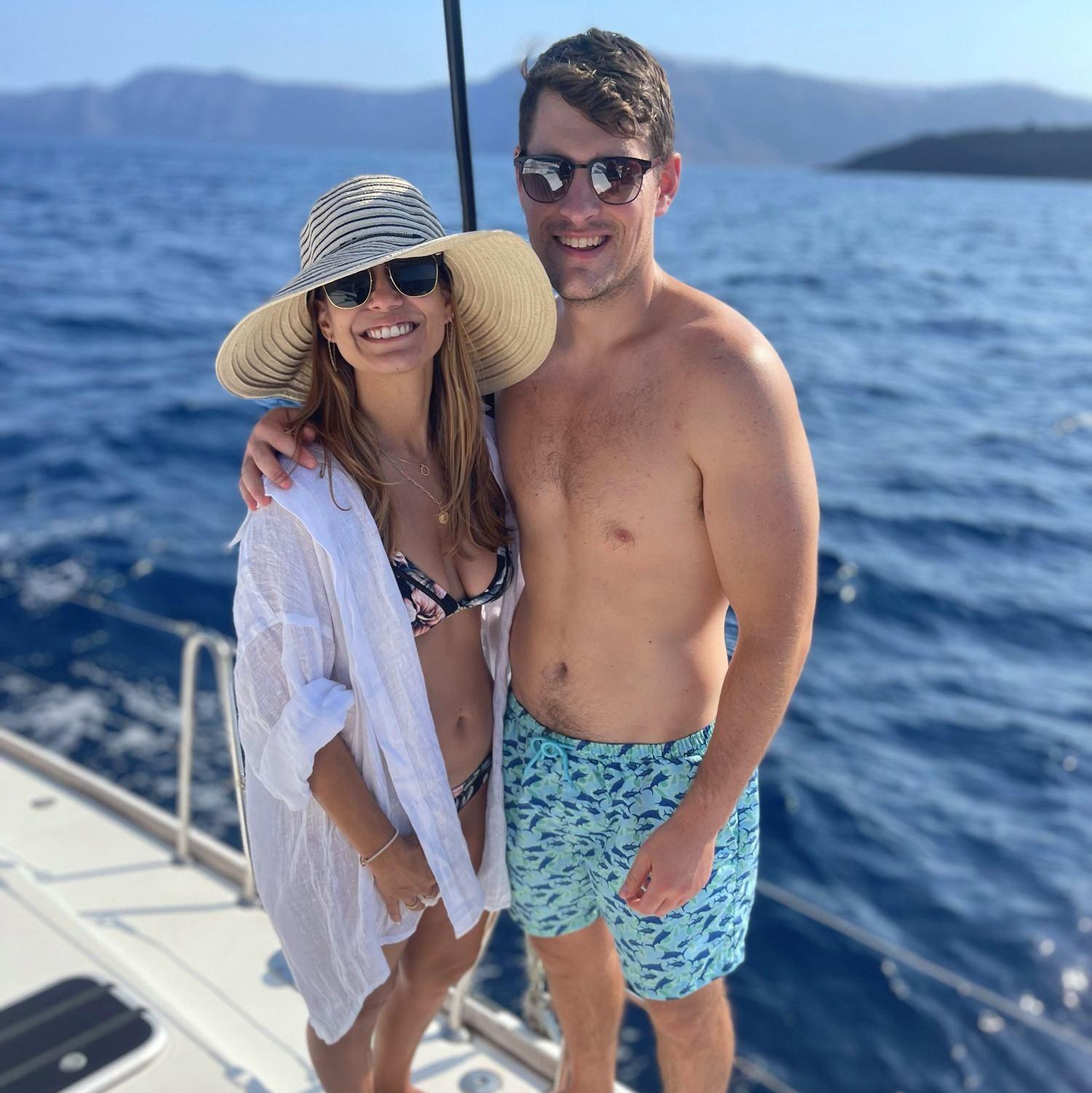 Primary charter guests in Santorini