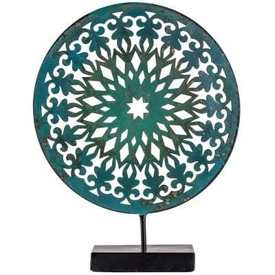 Product description page - Decorative Medallion Figurine Metal - Teal