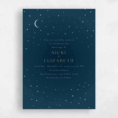 Deepest Teal, Blue Wedding Invitation - Cosima Portrait