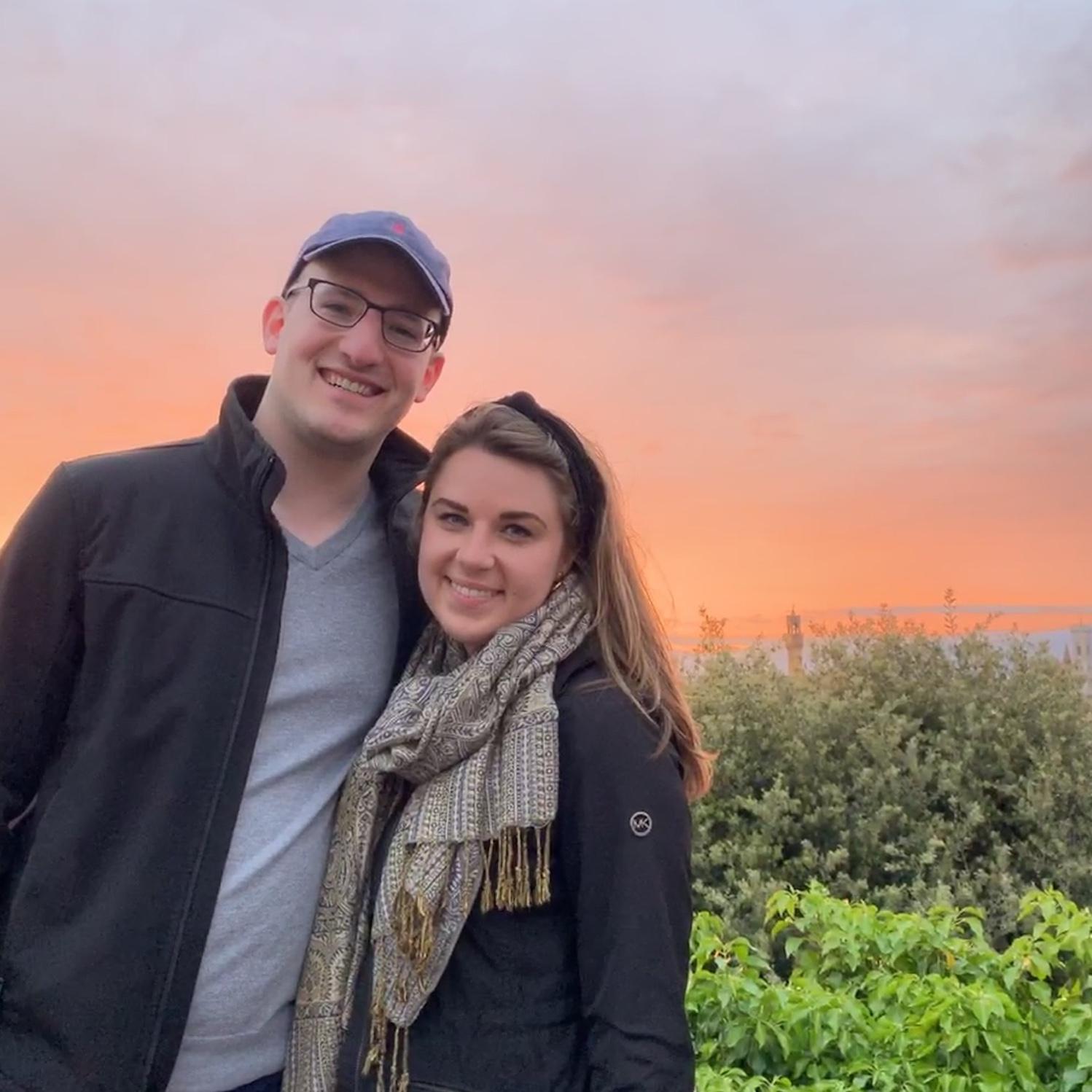 Under the Tuscan sun. Sunset in Florence, Italy. April 2019