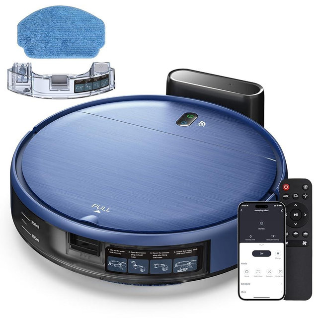 SHELIKI Robot Vacuum and Mop,2-in-1 Robotic Vacuums Cleaner with Smart Max Strong Suction,4 Cleaning Mode Robotic Vacuums Cleaner