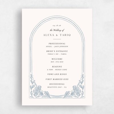Storm Blue Wedding Program - Duluth
