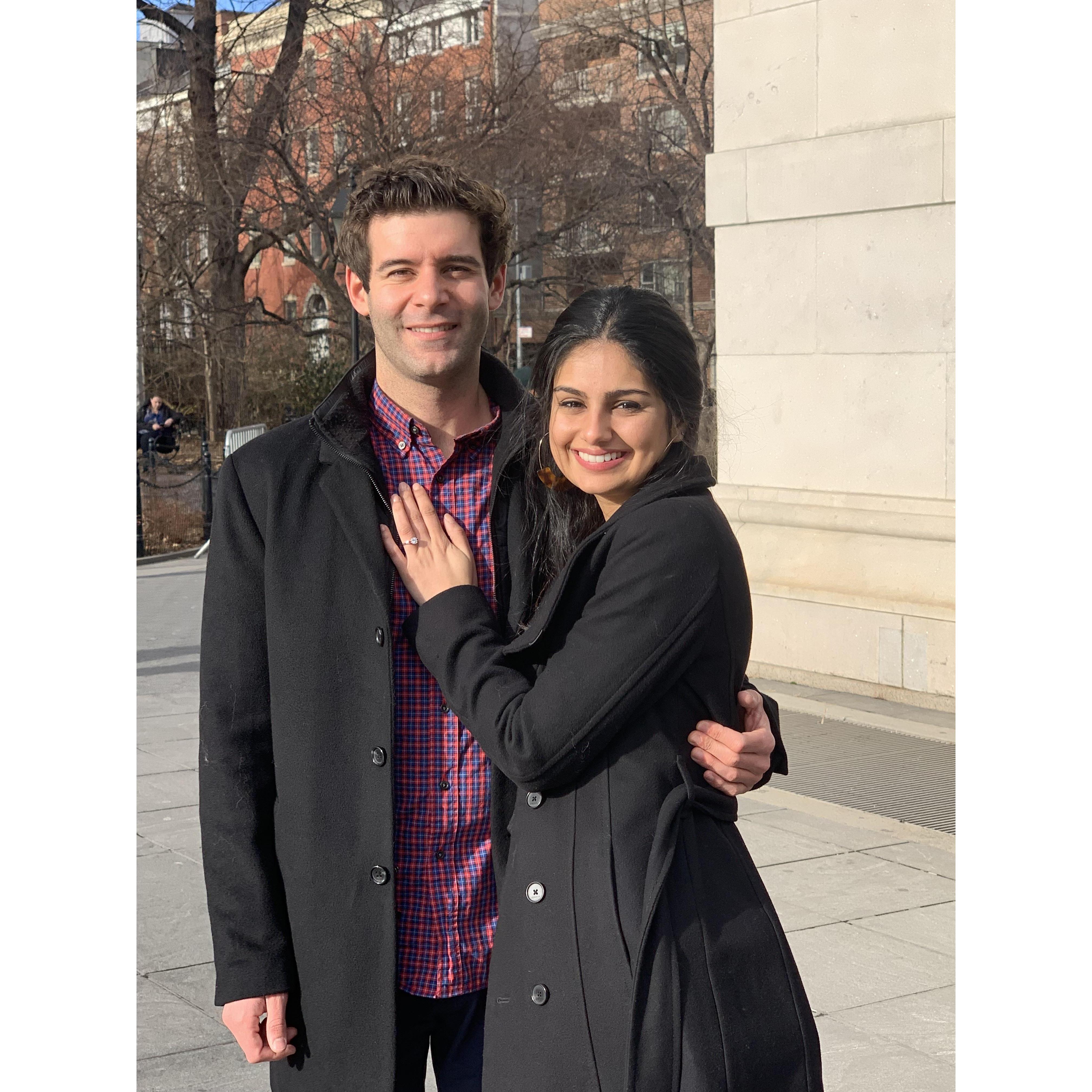 We got engaged!
 Washington Square Park | 2019