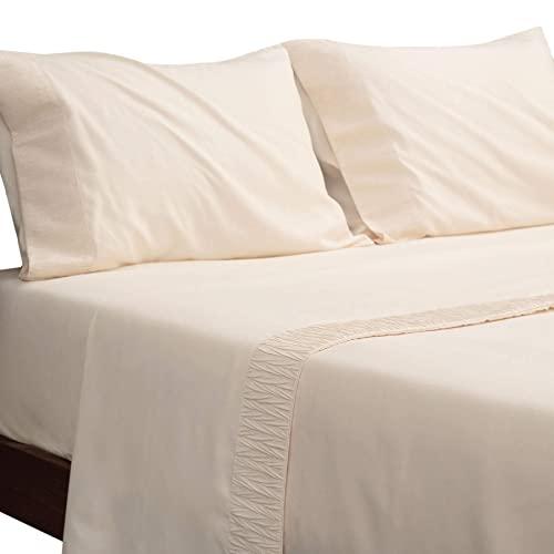 Bedsure Bed Sheet Set - Beige Tan Taupe Cream Ivory Bed Sheets Queen - Soft Brushed Microfiber, Wrinkle Resistant Bedding Set - 1 Fitted Sheet, 1 Flat Sheet, 2 Pillowcases (Queen, Beige)