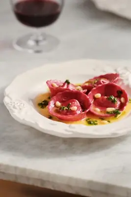 Rose Italian Earthenware Dessert Plates, Set of 4
