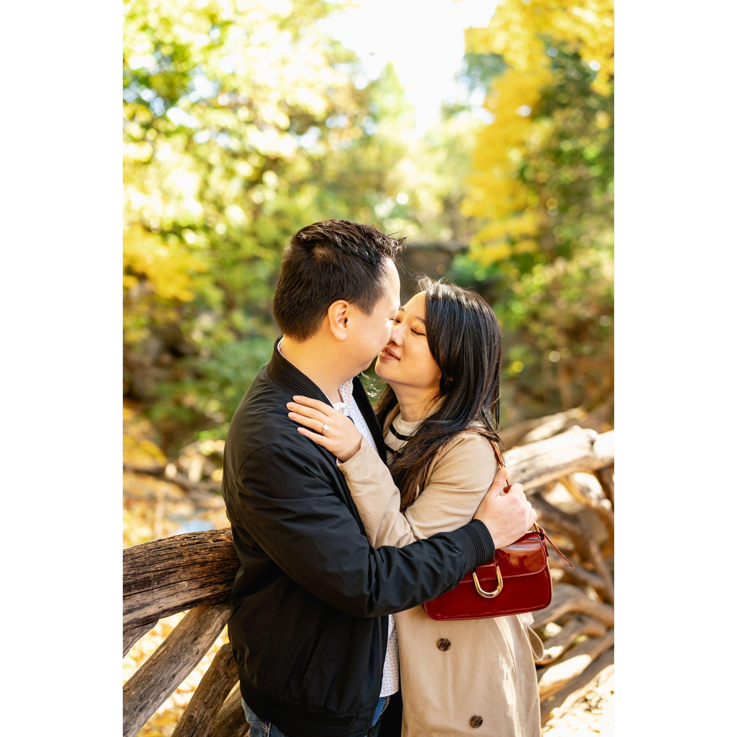 The newly engaged couple