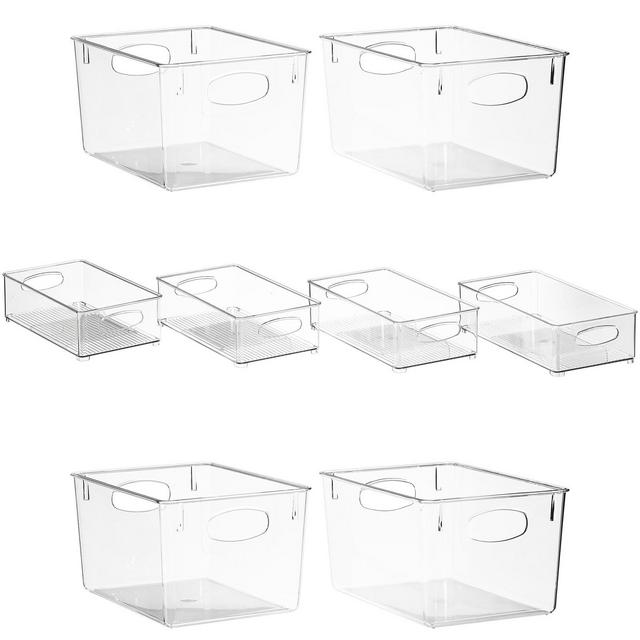 Sorbus Clear Storage Bins with Handles