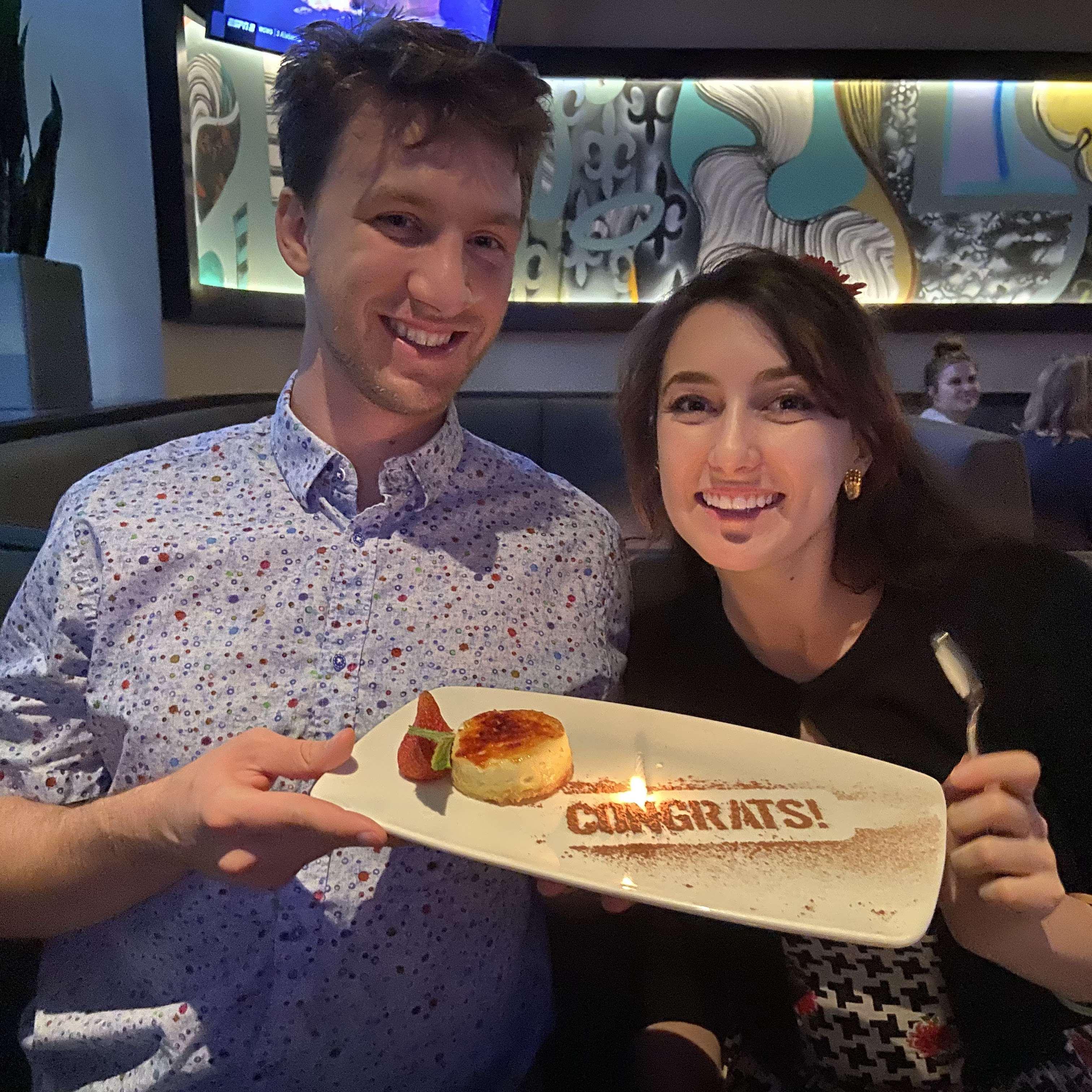 Celebrating the day we closed on our house!