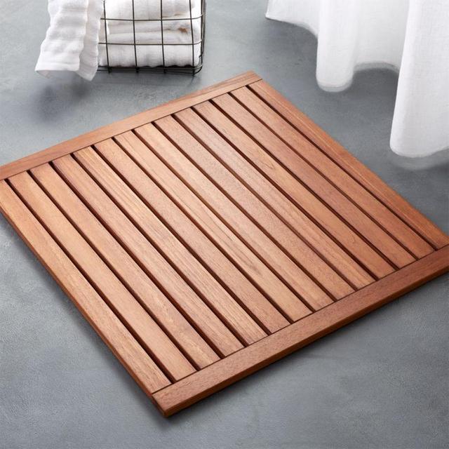 Lateral Teak Natural Bath Mat 21.75"x23"