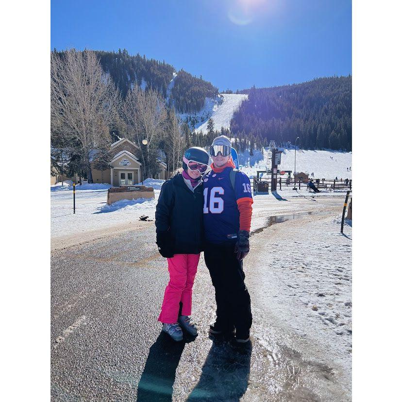 2/7/23- Hannah and Landon at the bunny slope at Keystone, CO. (Hannah's first attempt at skiing, and very likely her last!)