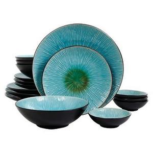 Gibson Shangri-La Court 16pc Dinnerware Set Turquoise