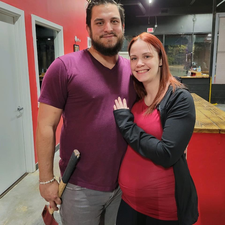 We went on many adventures while he was in my belly! Axe throwing!