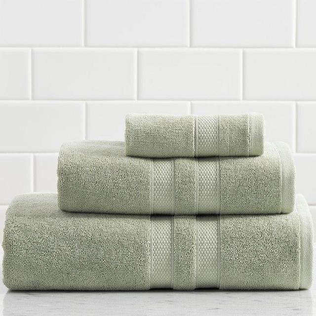 Plush Terry Towel, Dark Eucalyptus, Washcloth