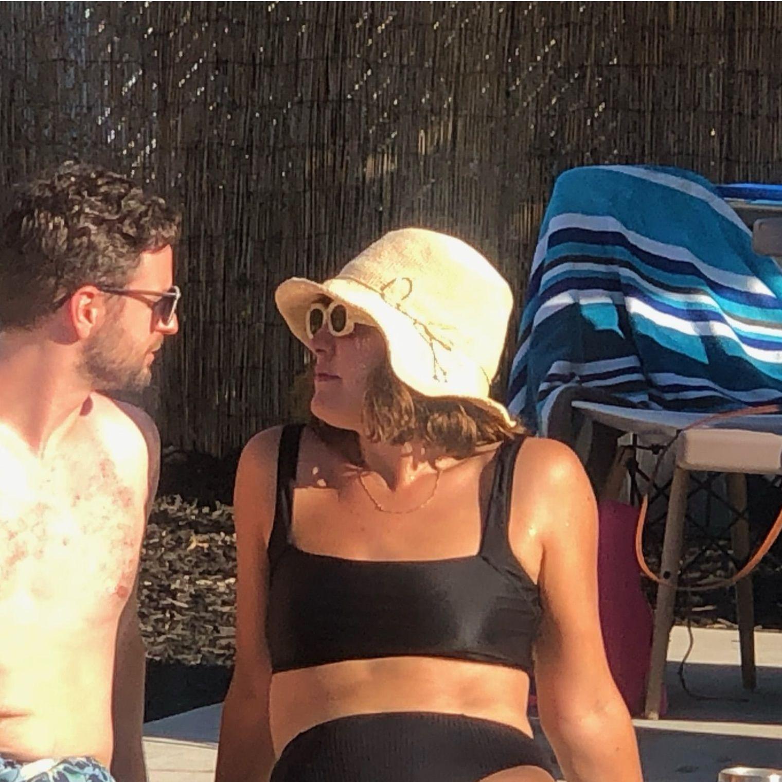 Susan snapped this shot of us starring at Rachel's bday :)
