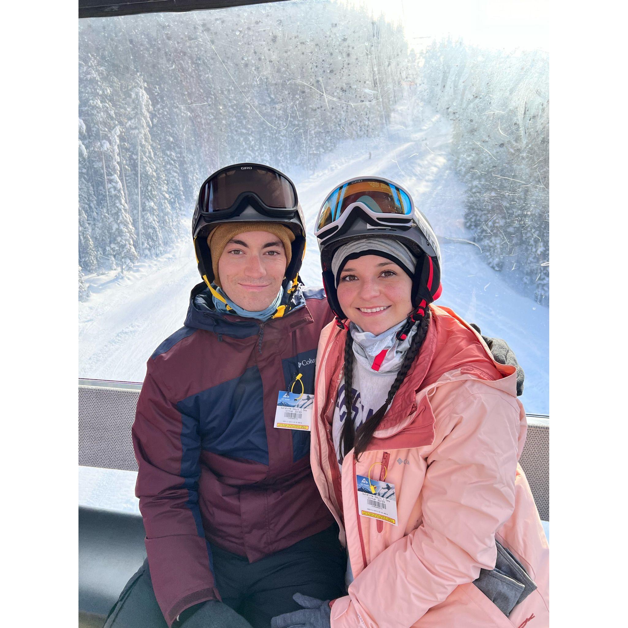 Our first ski trip in Banff National Park, Canada which definitley did not result in us falling all the way down the mountain