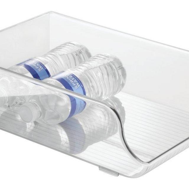 mDesign Kitchen, Pantry, Refrigerator Storage Container for Water Bottles - Clear