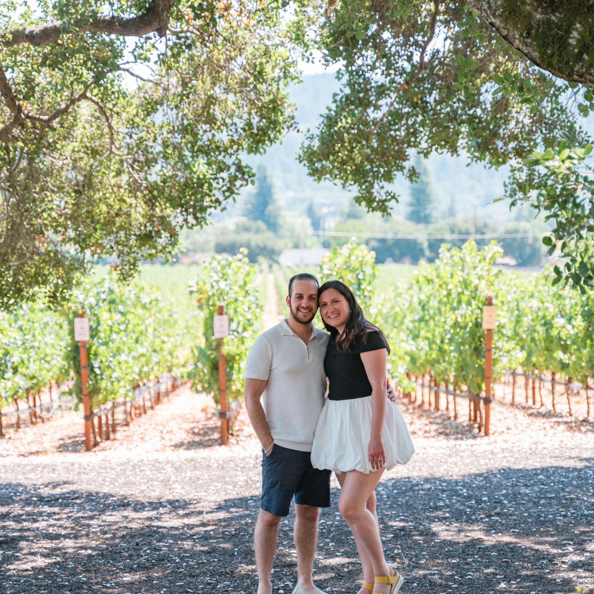 Right after Eric proposed in a winery in Sonoma!