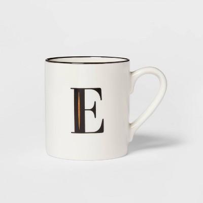 16oz Stoneware Monogram Mug White - Threshold™