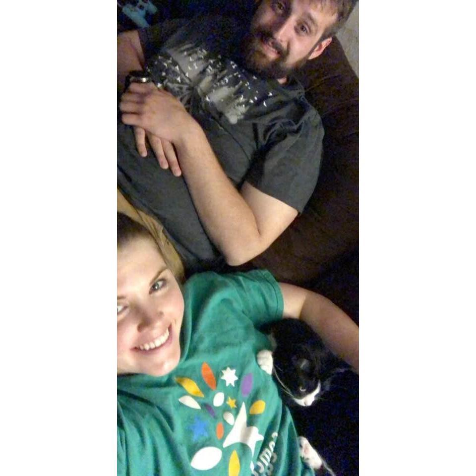 Our little family. It took a while for Dylan and Lilly to warm up to each other, but they get a long in their own way.
