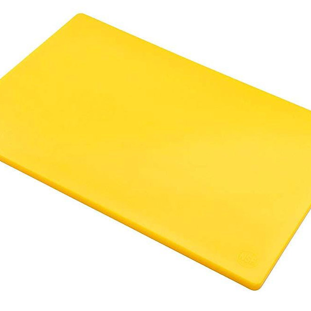 Professional Plastic Yellow Cutting Board, HDPE Poly for Restaurants, Dishwasher Safe and BPA Free, 18 x 12 x 0.5 Inch