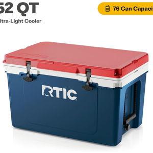RTIC Ultra-Light 52 Quart Hard Cooler Insulated Portable Ice Chest Box for Beach, Drink, Beverage, Camping, Picnic, Fishing, Boat, Barbecue, 30% Lighter Than Rotomolded Coolers