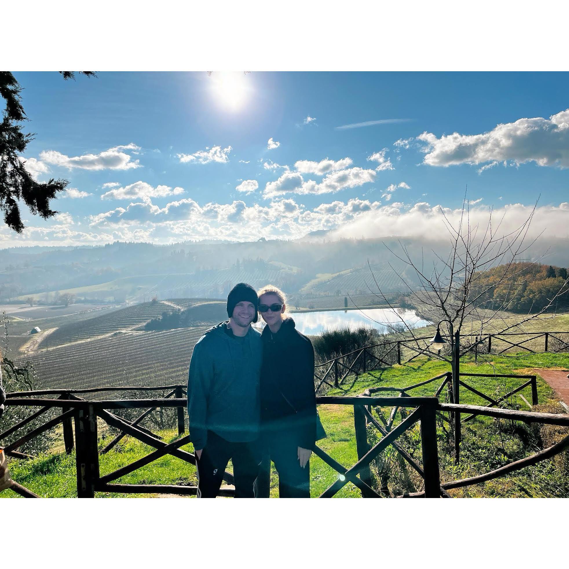 December, 2023- Enjoying the scenic views of Tuscany