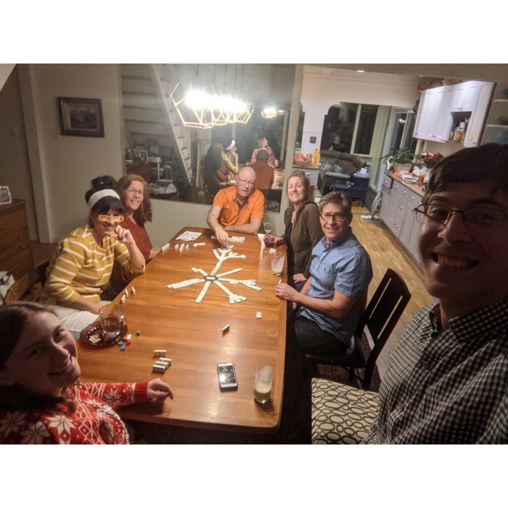 Playing a family favorite game with the Camp/Favero Family