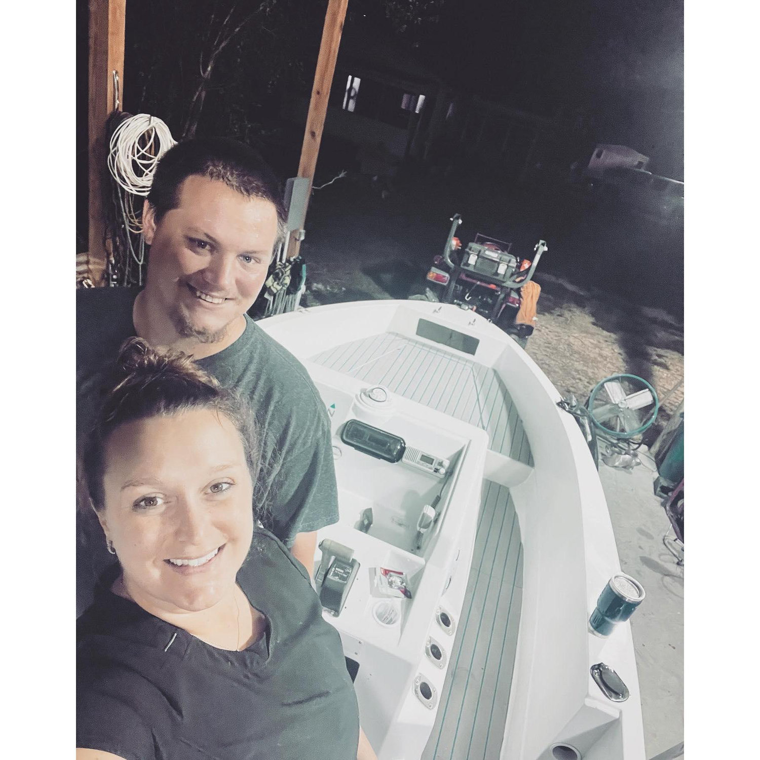 The night the boat was completed & me not knowing he was shortly after going to propose to me on this very same boat