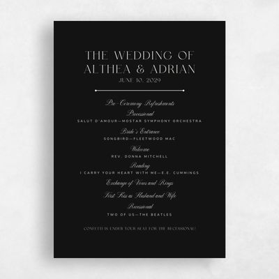 Black Wedding Program - Conrad