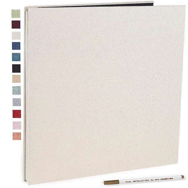 Photo Album Self Adhesive 4x6 5x7 3x5 8.5x11 Scrapbook Magnetic Album DIY Scrap Book Length 11 x Width 10.8 (Inches) with A Metallic Pen