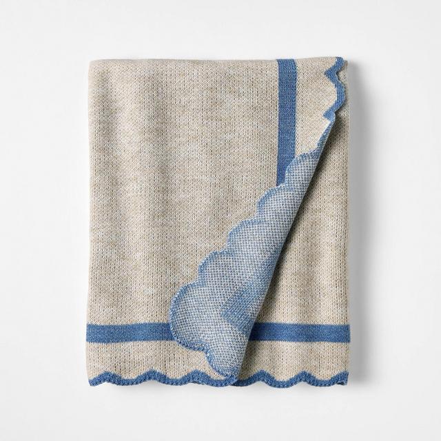 Scalloped Edge Throw Blue - Threshold™ designed with Studio McGee