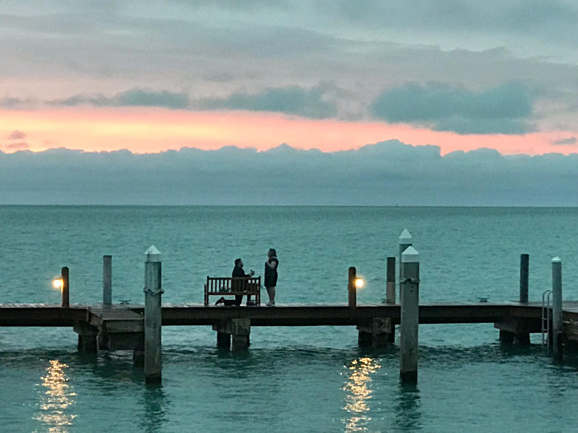 A nice stranger caught our proposal from the shore and came out to send us the picture!