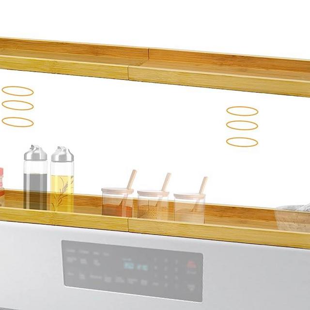 NIYYONG Stove Shelf，Bamboo Stove Top Magnetic Shelf，Kitchen Organizer Over the Stove Spice Rack，Stove Top Space Saver Stove Storage Shelf for Kitchen (30 '' Standard Size)